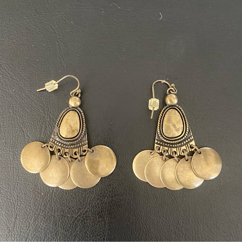Artisan Brass Dangle Earrings